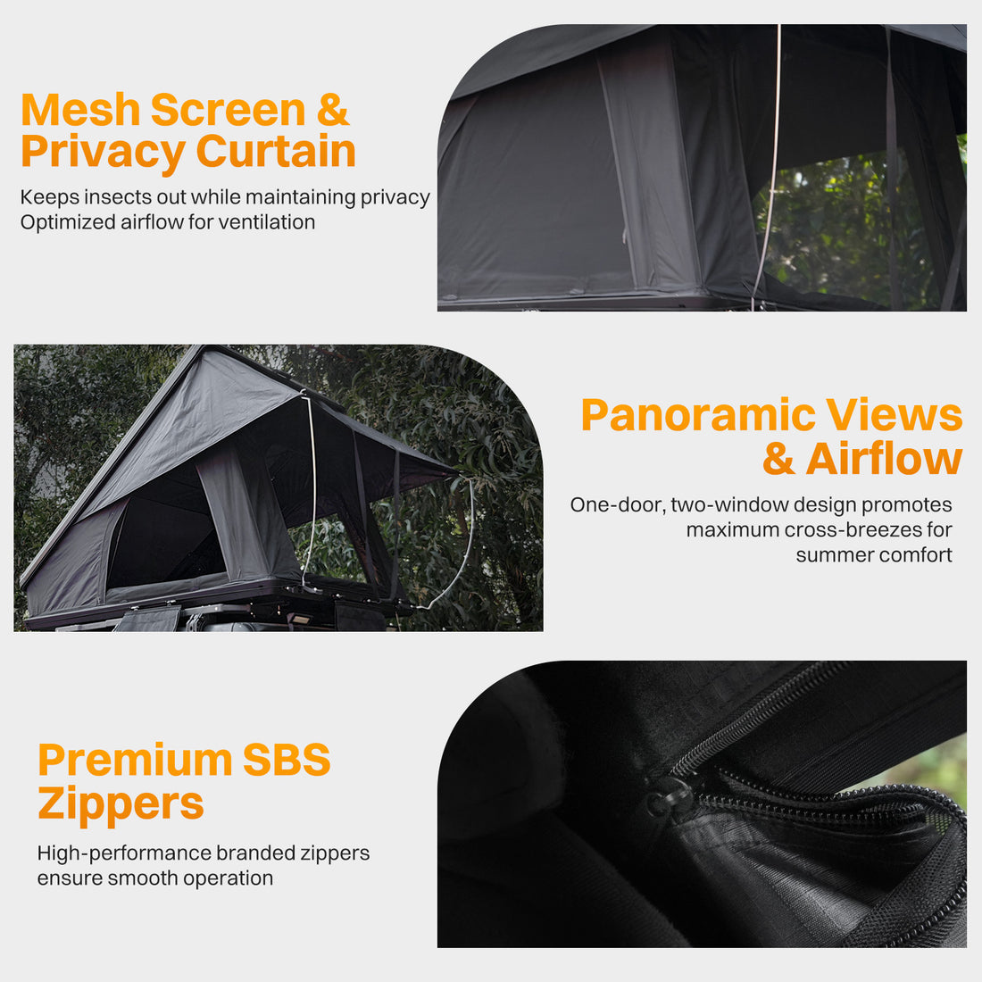 Roof Top Tent Hardshell Rooftop Tent For Van SUV Truck Car Overland Tent Camping For 2-3 Person With Ladder