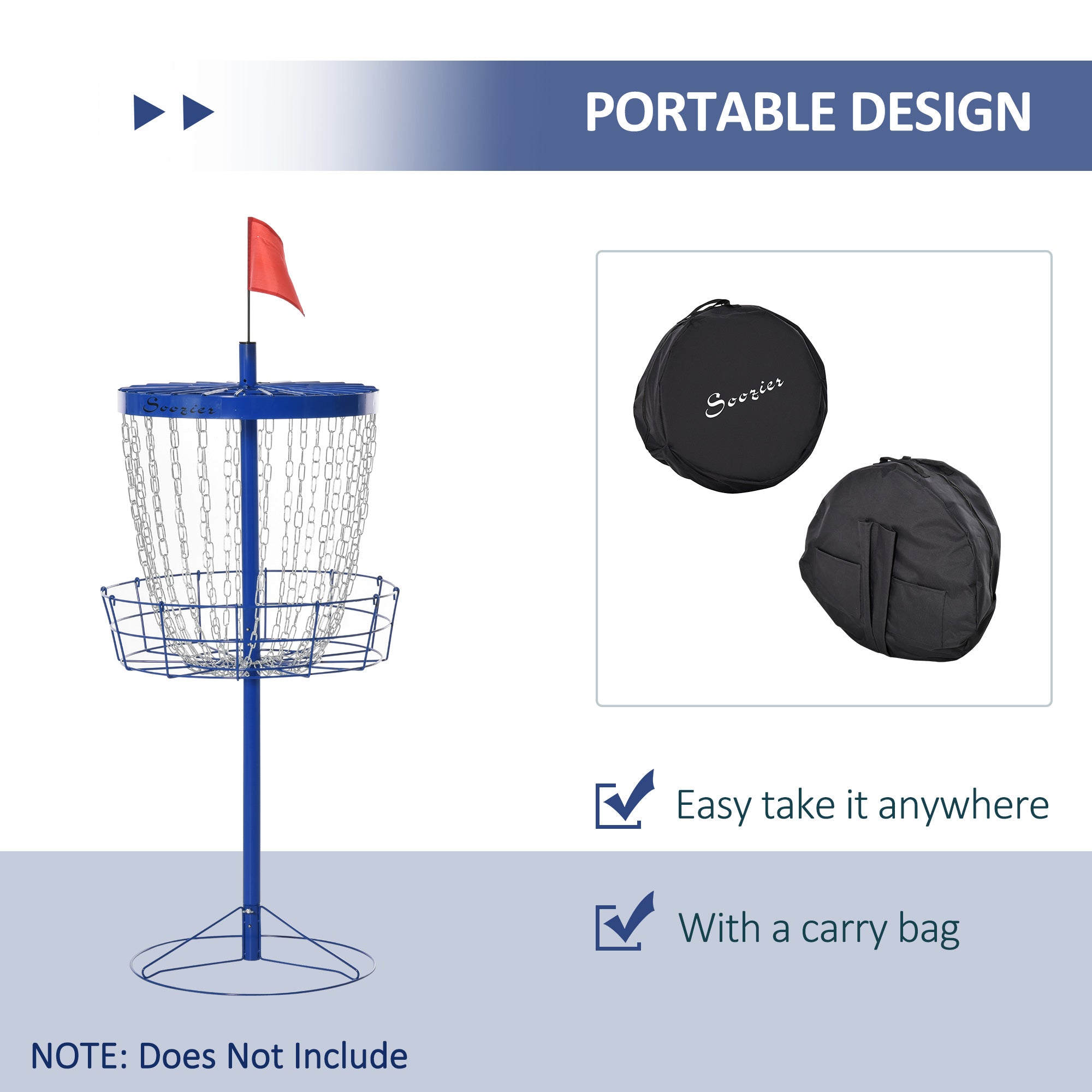 Portable Disc Golf Basket Target with 24-Chain