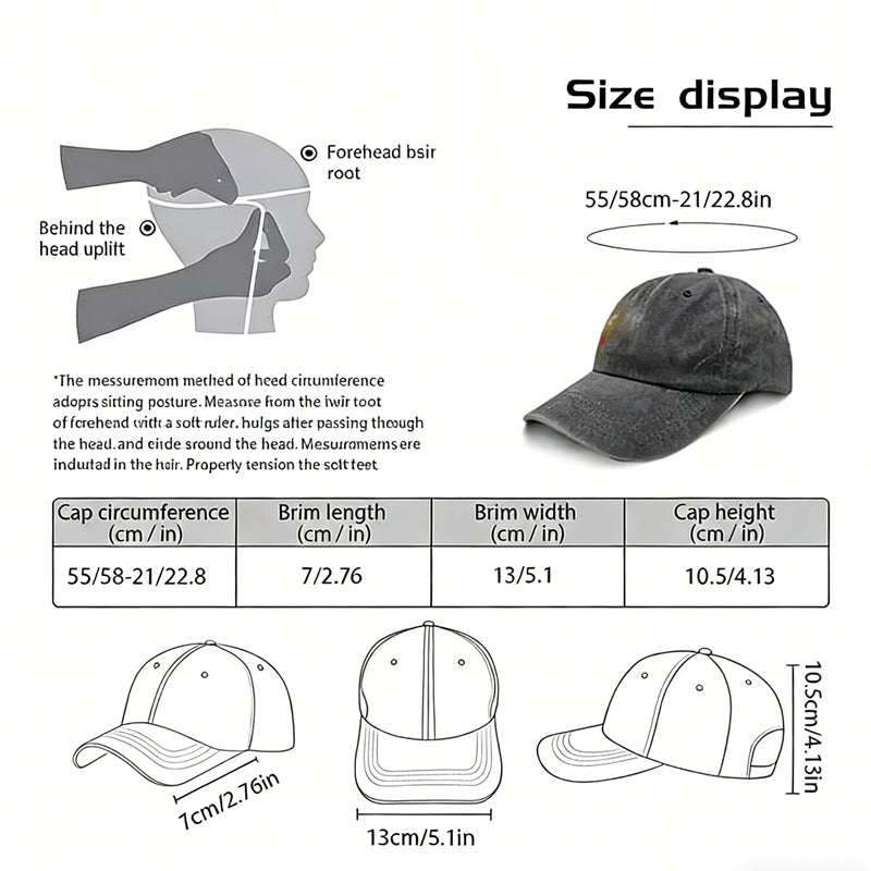 Pickleball Hat For Men Women, Adjustable Embroidered Wash Cotton Baseball Cap