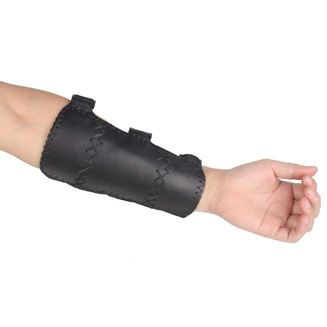 Krayney  Youth Leather 3-Strap Arm Guard Hunting Shooting Arrow Bow Gear Accessories, Archery Arm Protector