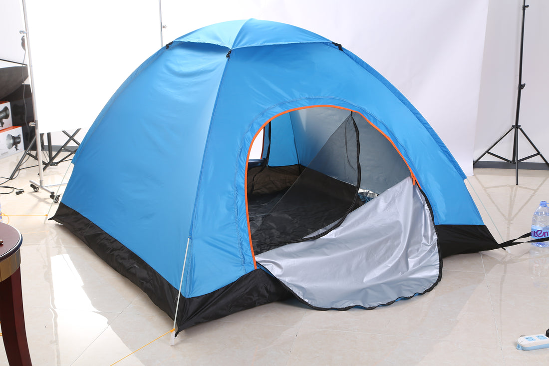 1Pc 4 Persons Camping Waterproof Tent Instant Setup Tent With Mosquito Net Doors Carrying Bag Folding 4 Seasons For Hiking Climbing Adventure Fishing