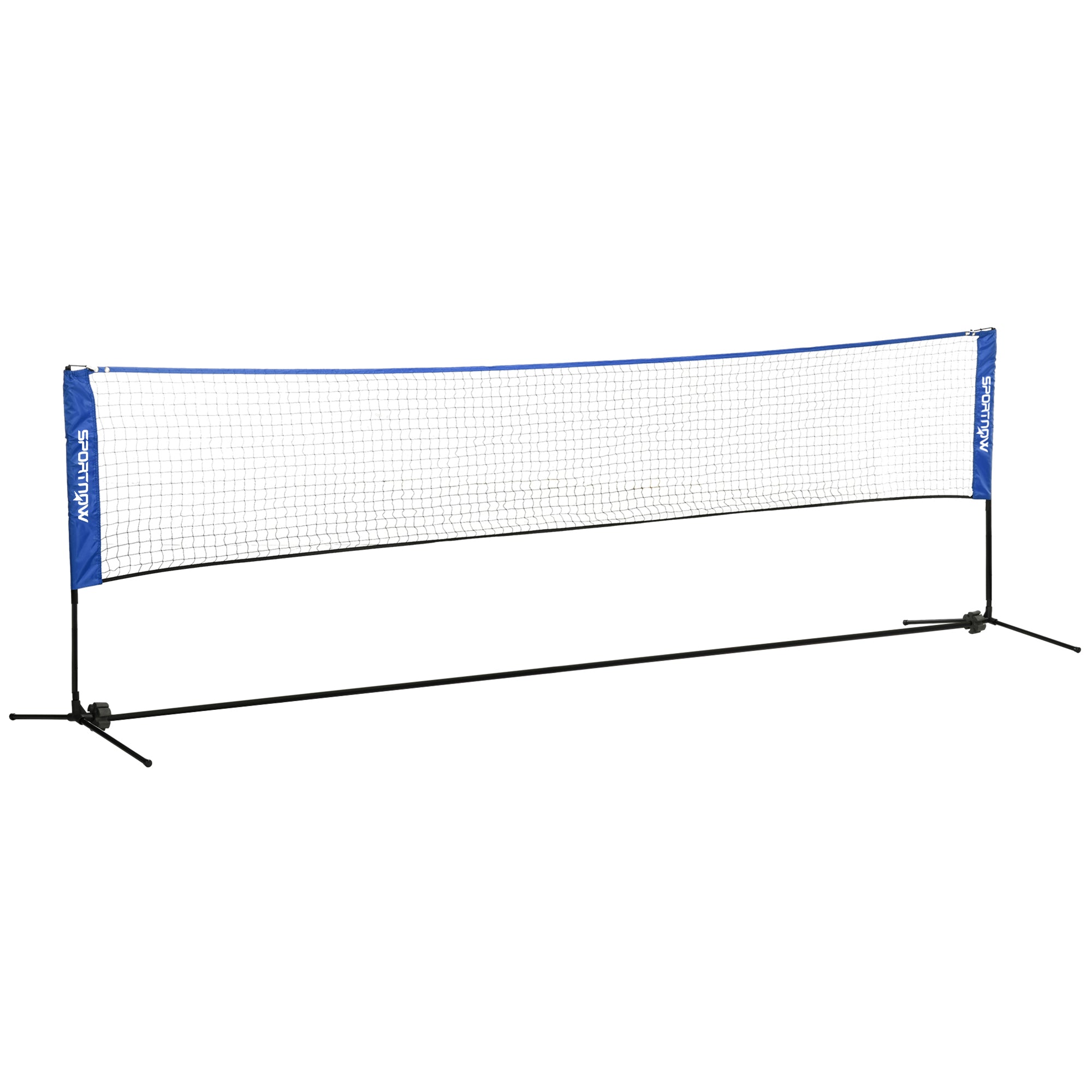 SPORTNOW 4m Badminton Net, Height Adjustable Outdoor Sports Net, With Carry Bag, For Tennis, Pickleball, Volleyball, Blue
