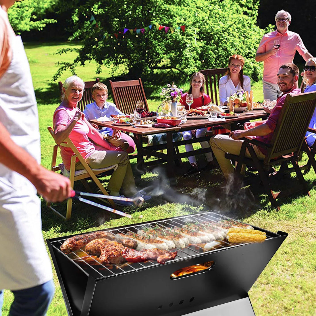 Foldable BBQ Grill Portable BBQ Barbecue Grill Camping Garden Outdoor Travel For Camping Picnic RV Travel