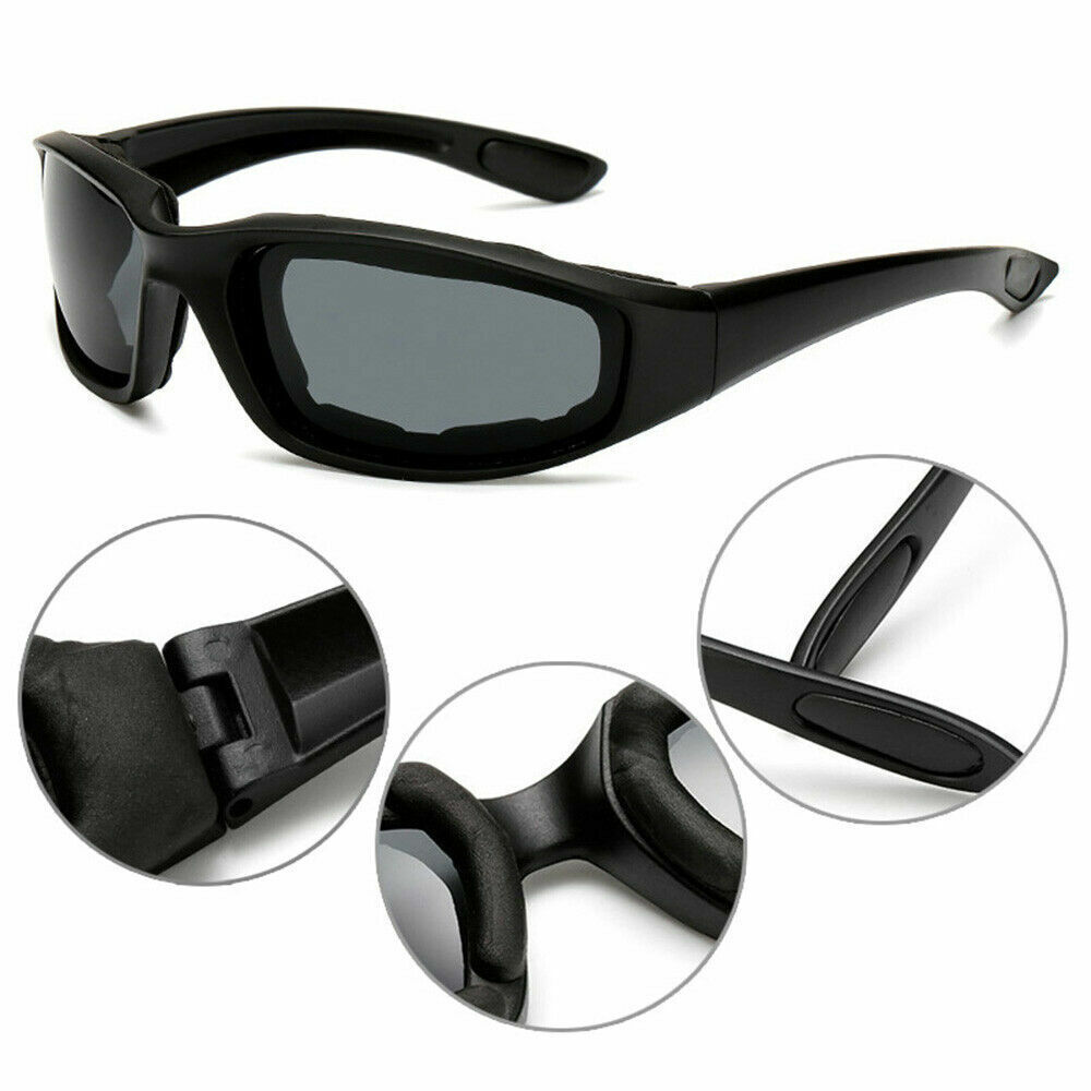 Cycling Sunglasses Chopper Outdoor Sports Glasses For Men Wrap Around UV400 Protection For Fishing Driving Glasses Wind Resistant Clear Yellow Gray Lens 3 Pack