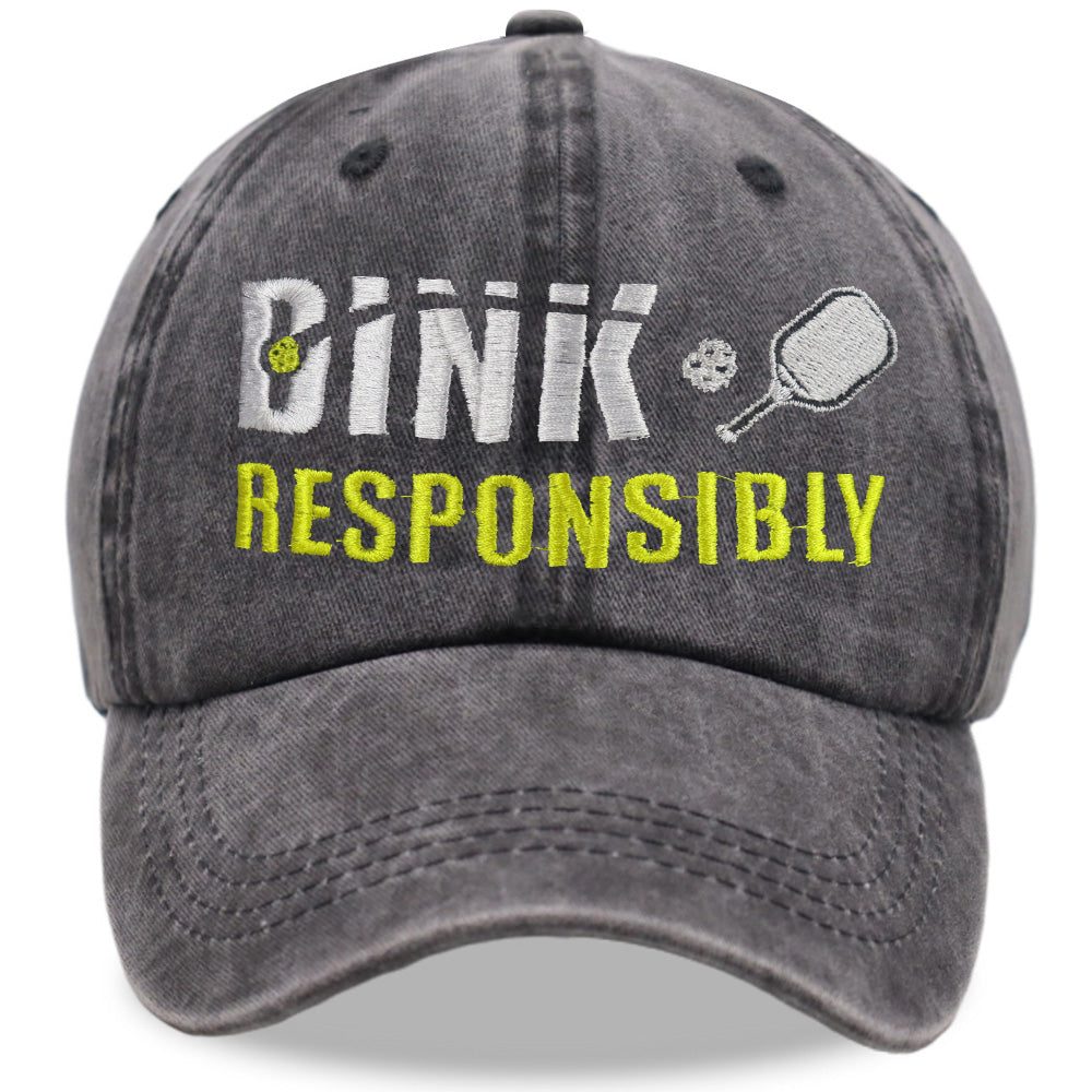 Pickleball Hat For Men Women, Adjustable Embroidered Wash Cotton Baseball Cap