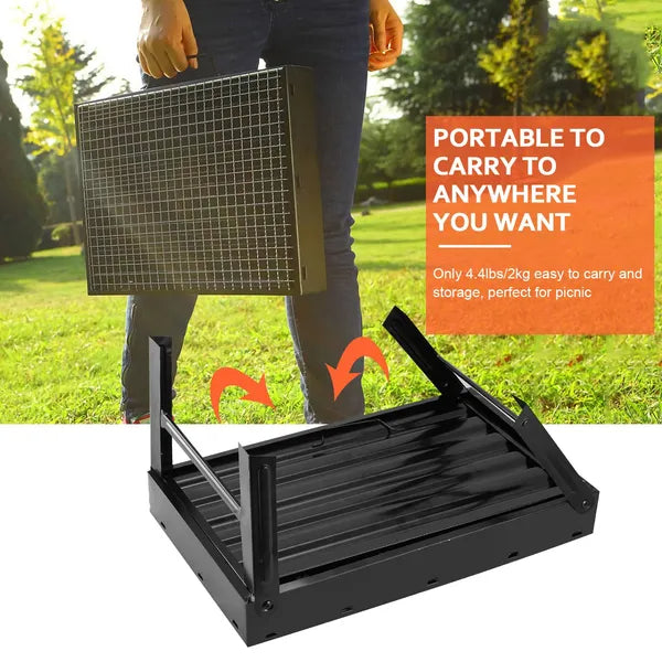 Foldable Smoker Grill Portable Lightweight BBQ Charcoal Grill For Camping Picnics Garden Grilling RV Travel