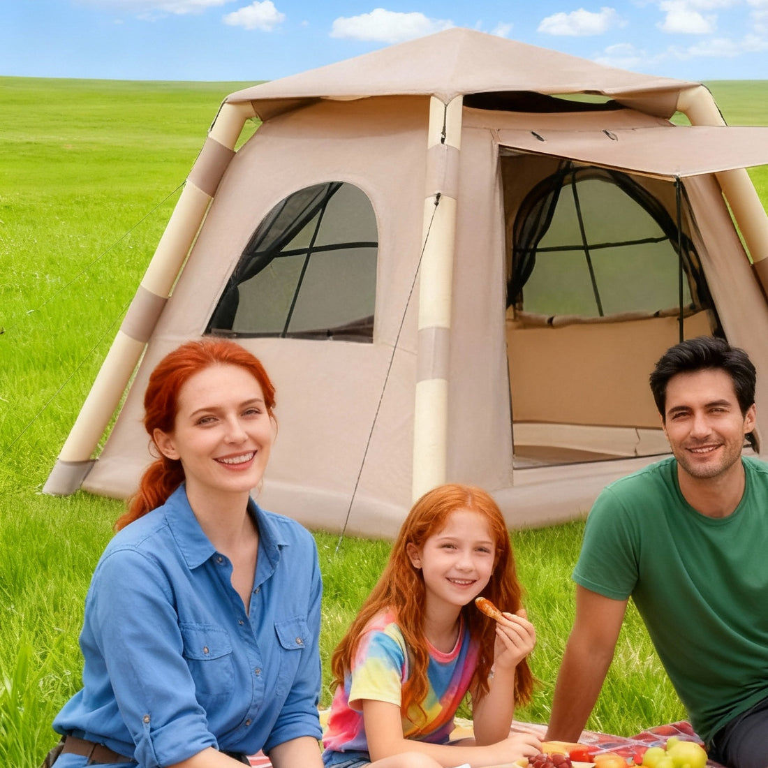 Inflatable Tent Outdoor Tent 2-4-person Tent Quick-opening Tent Inflatable Tent Hut Tent Camping Portable Tent Windproof Tent Family Party Tent Pop-up Tent Shading And Waterproof Tent Camping Tent