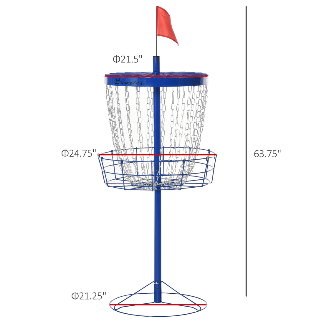Portable Disc Golf Basket Target With 24-Chain, Travel Bag, Dark Blue