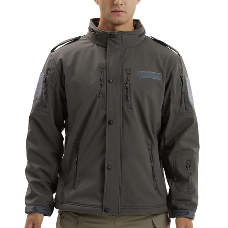 Men's Fleece Camouflage Waterproof Soft Shell Jacket