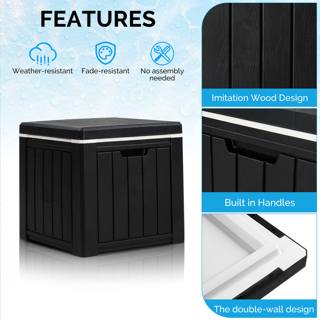 10 Gallon Cooler Side Table, Multi-purpose Ice Cooler Outdoor Cocktail Side Table For Camping, Picnic, Beach, Pool, Party