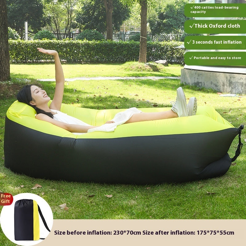 Camping Air Folding Lunch Break Net Celebrity Inflatable Mattress Lazy Sofa Recliner Single Portable Outdoor