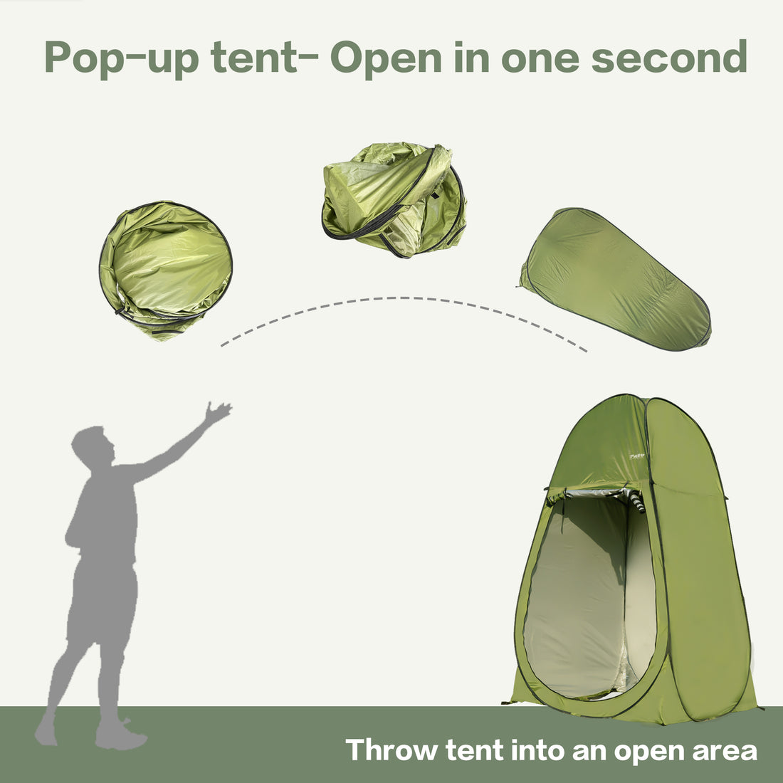Camping Shower Tent 7FT Instant Level Up Privacy Tents, Portable Toilet Tent Outdoor Dressing Room, Foldable Camp Sun Shelter For Beach Fishing