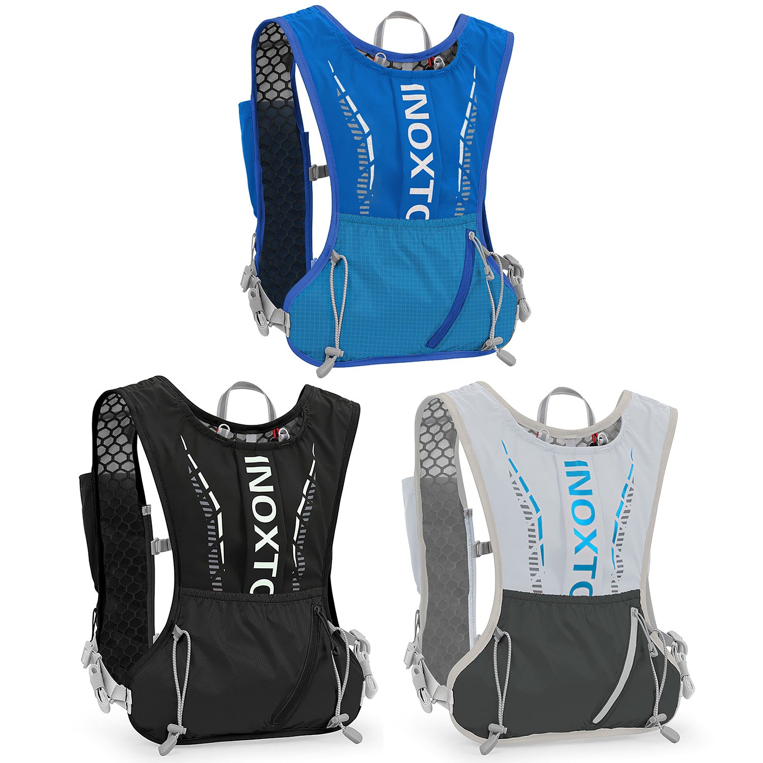 1Pc Sport Hydration Vest Running Backpack With 15oz 50oz Water Bladder Adjustable Strap Storage Bag For Trail Running Marathon Race Hiking