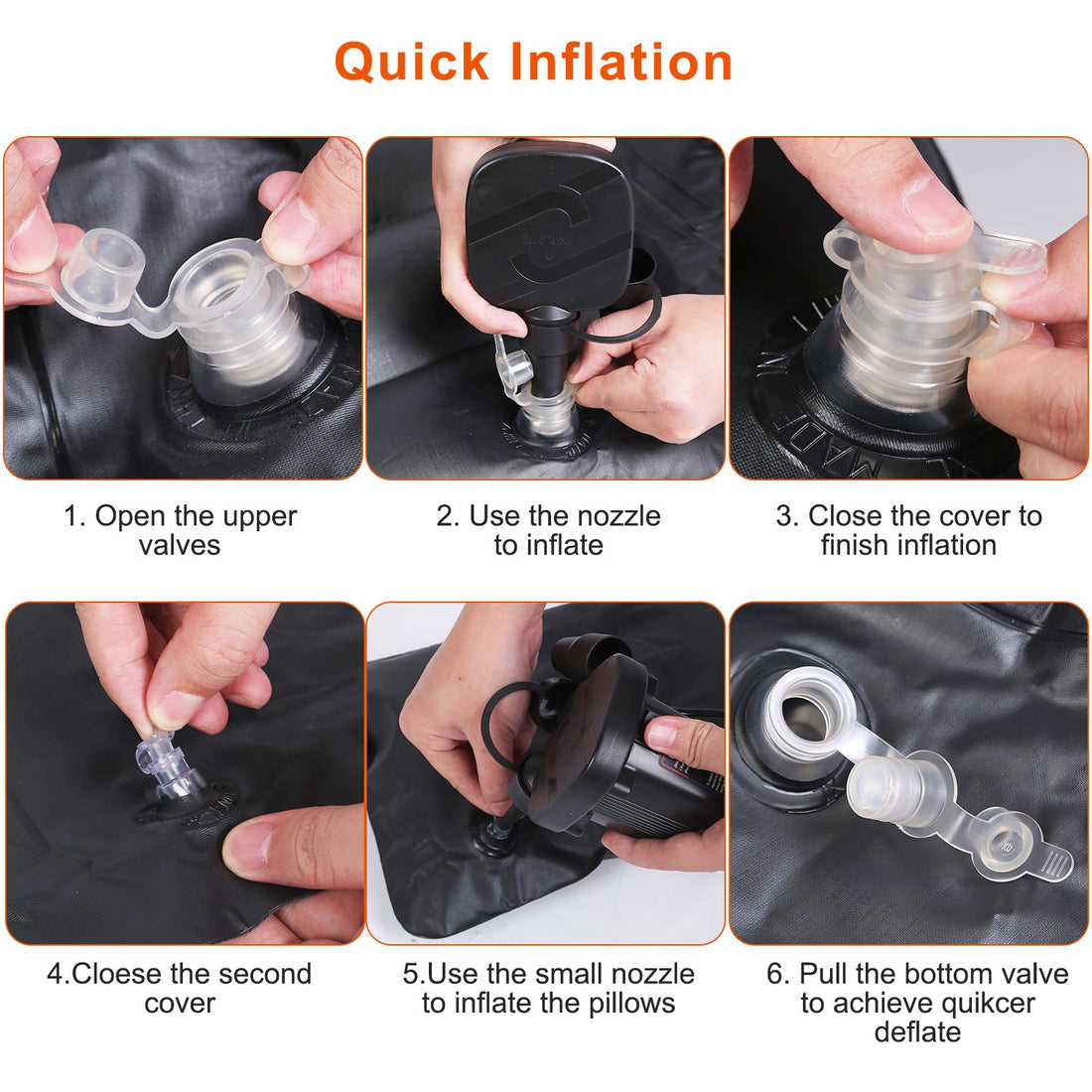 1Set Inflatable SUV Air Mattress Thickened Camping Bed Cushion With Pillow Storage Bag PVC Flocked Car Bed For Home Car Travel Camping